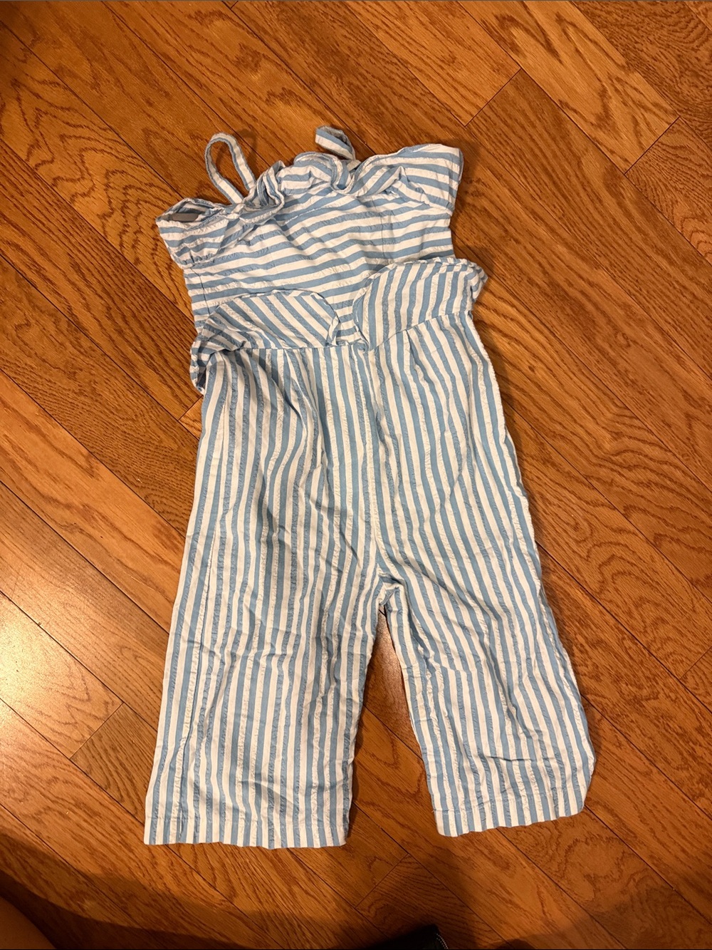 Striped Blue & White Kids Jumpsuit